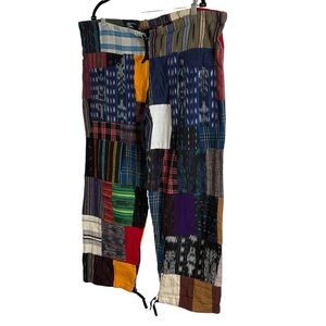 Patchwork Handcrafted Hippie boho Handmade Pants L unisex